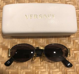 Gianni Versace Mods72 Col09m Black/gold Vintage Sunglasses With Case