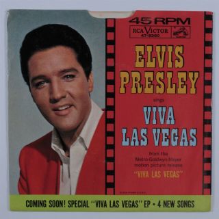 Rock & Roll 45 Elvis Presley Viva Las Vegas Rca Victor Promo Picture Sleeve
