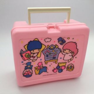 Sanrio Little Twin Stars Kiki And Lala 1988 Sandwich Case Lunch Box Kawaii Vtg