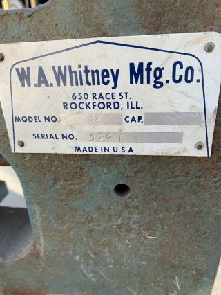W.  A.  Whitney Mfg.  Co.  Number 91 Bench Punch Vintage 3