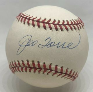 Joe Torre Signed 1996 World Series Baseball Autographed Cas Yankees Hof