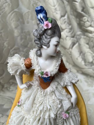 Antique Dressel & Kister Dresden Lace Figurine/half - Doll Related