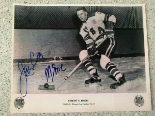 Jim Craig Mike Eruzione 1980 Olympic Miracle On Ice Signed 8x10 Of Herb Brooks