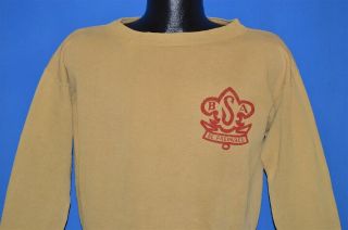 Vintage 40s Boy Scouts Of America Bsa Logo Crewneck High Waist Sweatshirt Med M