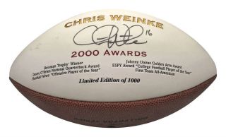 Chris Weinke Signed 2000 Heisman Florida State Football Jsa