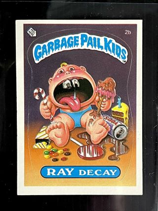 1985 Topps Garbage Pail Kids Series 1 Os1 “ray Decay” 2b Sharp/clean Vintage