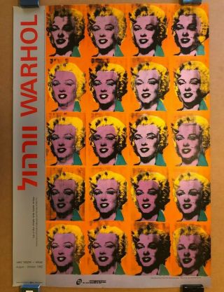 Andy Warhol Exhibition Poster Marilyn Monroe 20 Times Tel Aviv 1992