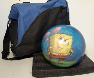 Sponge Bob Square Pants 2003 Brunswick 10 Lb Bowling Ball With Carrying Case