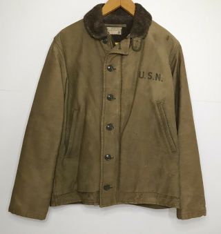 Vintage Usn Us Navy Wwii N - 1 Deck Jacket Nxsx 80853 Size 38 1940s