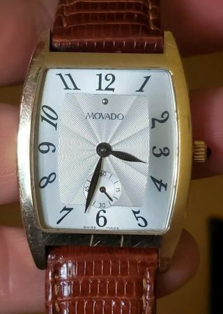 Vintage Movado 15j Swiss Made 14k Gold Tank Watch 2 Bands Well