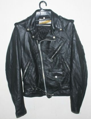 Vintage Schott Perfecto Leather Motorcyle Jacket Punk Rock Size 32 Ramones