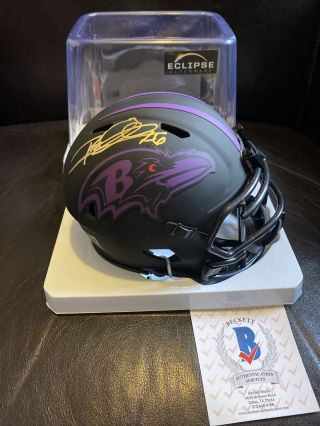 Rod Woodson Baltimore Ravens Riddell Eclipse Gold Ink Signed Mini Helmet