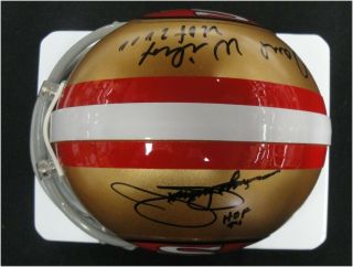 Dave Wilcox Jimmy Johnson Dual Signed Autograph Mini Helmet San Francisco 49ers