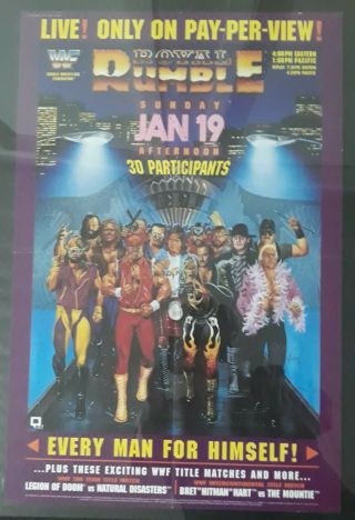 Wwe/wwf 1992 Royal Rumble Pay - Per - View Poster Vintage