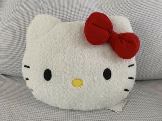 Sanrio Hello Kitty White Red Bow Travel Couch Sham Pillow Trinket Plush