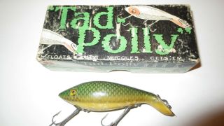 Early Vintage Heddon G.  E.  L - Rig Heart Lip Tad Polly Lure With Scarce Intro Box