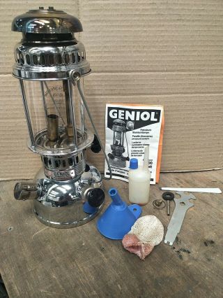 Old Vintage Geniol 150 Cp Automatic Paraffin Lantern.  Primus Hasag Radius.
