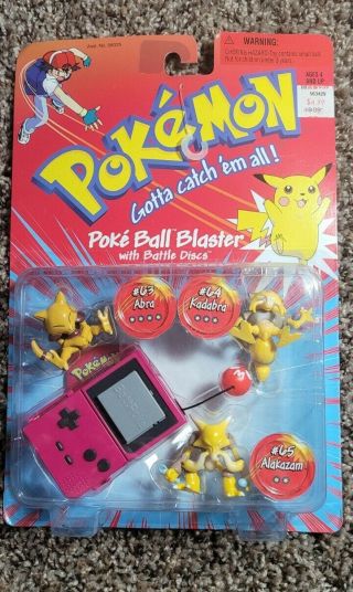 Very Rare Pokemon Poke Ball Blaster 3 Figure Set - Abra,  Kadabra,  Alakazam