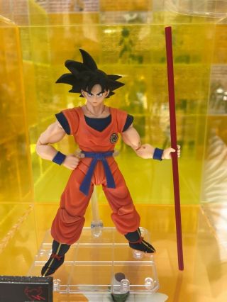 Sdcc S.  H.  Figuarts Dragon Ball Z Son Goku Saiyan Raised On Earth Power Pole Staff