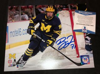 Dylan Larkin Signed Michigan Wolverines 8x10 Photo Beckett T96263 Red Wings