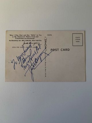 Jack Dempsey Signed Autograph Postcard Psa Dna J2f1c