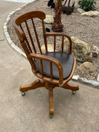Antique Lawyers Bankers Office Chair / Vintage Riverside Chair Co Circa 1900s