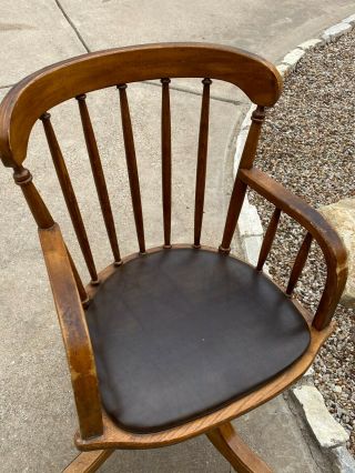 Antique Lawyers Bankers Office Chair / Vintage Riverside Chair Co Circa 1900s 2