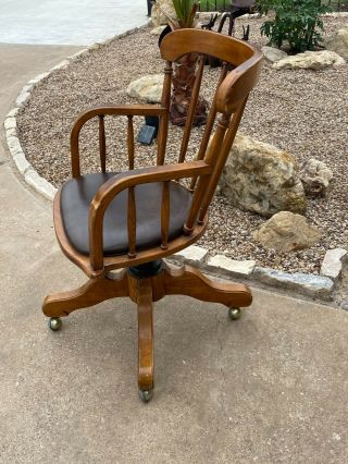 Antique Lawyers Bankers Office Chair / Vintage Riverside Chair Co Circa 1900s 3