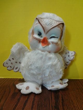Vintage Rushton Star Creations Hooty Owl W Tag Rubber Face Owl Rare Fast S/h