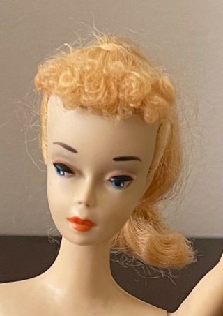 Vintage Blonde No.  3 Ponytail Barbie With Orange Lips