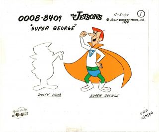 Jetsons George Jetson Production Animation Model Cel From Hanna Barbera 1984