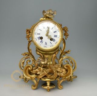 Stunning Antique 19th Century French Japy Freres Ormolu Bronze Mantle Clock
