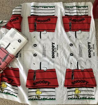 41 Panels - Vintage Snoopy On His Dog House Cut & Sew Pillows