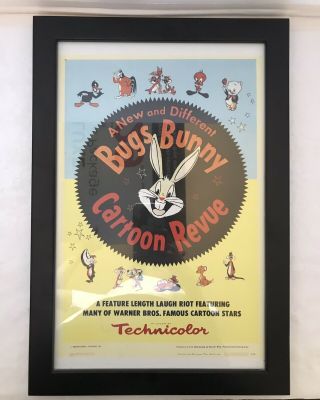 Warner Bros.  Looney Tunes Bugs Bunny Cartoon Revue Repo Framed Art 13” X 19”