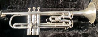 Vintage Cg Conn Trumpet With Case Heavily Engraved With Sn 237564