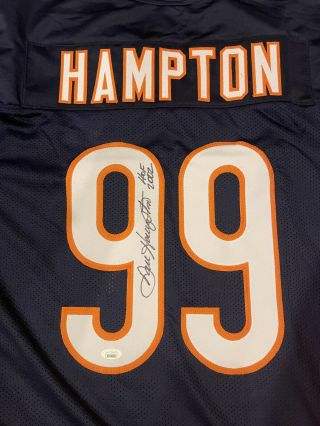 Autographed Dan Hampton Signed Chicago Bears Jersey Inscribed Hof 2002 Jsa 1