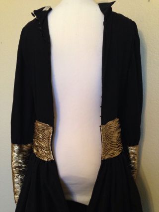 Valentino Boutique Women’s Black Silk/Taffeta /Gold Lame Gown Vintage Size Sma 6