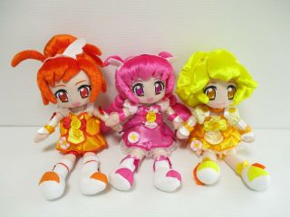 Smile Precure Glitter Force Plush Doll Set Of 3 Cure Friends Combine Save