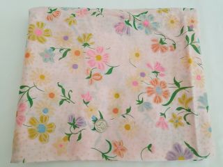 Vintage Flocked Daisies & Dots Semi - Sheer Fabric Pink 3yds