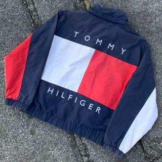 Vintage 90s Tommy Hilfiger Iconic Big Flag Reversible Jacket Medium