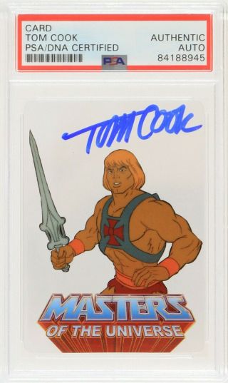 2019 Tom Cook Masters Of Universe He - Man Signed Animation Cell Trading Card Psa
