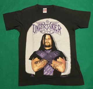 Vintage Wwf 90s Men’s The Undertaker T - Shirt Large Single Stitch Wcw Ecw Wwe