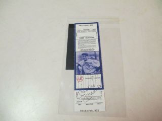 Mickey Mantle York Yankees Signed Autographed 1987 Season 2 " X 6 " Ticket