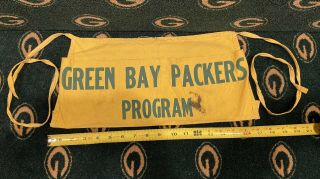 Vintage & Rare Green Bay Packers 1960s Usher Program Vendor Apron Lambeau Field