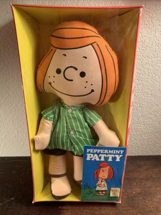 Vtg Peppermint Patty Peanuts Rag Doll Mib Ideal 1960s