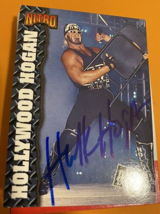 Hollywood Hulk Hogan Autographed Signed Wrestling Card Wwf Wwe
