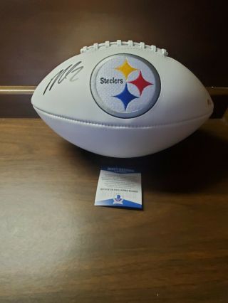 Michael Vick Signed Autographed Pittsburgh Steelers Logo Football Beckett
