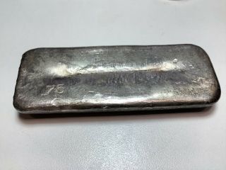 Vintage GA Golden Analytical 10 oz poured silver bar.  999 RARE Reverse Stamp 75 4