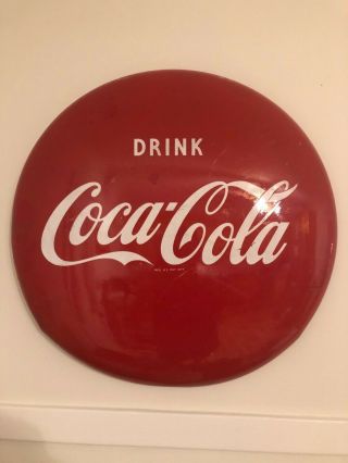 Vintage 24’’ Inch Cocoa Cola Button Sign From 1950’s