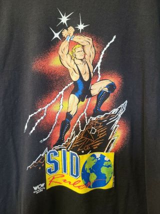 Vtg 90s WCW Sid Vicious Wrestling T Shirt Mens Size XL Single Stitch 2